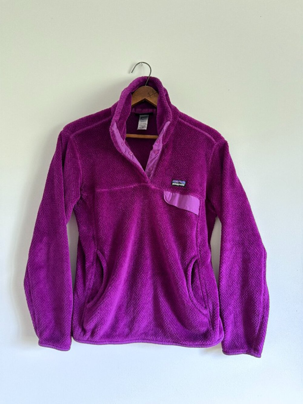 Patagonia Women's Re-Tool Snap-T Pullover Ikat Purple M Cozy Soft fleece